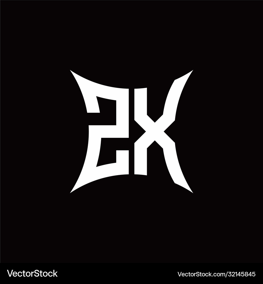 Zx monogram logo with sharped shape design – Royalty-Free Vector