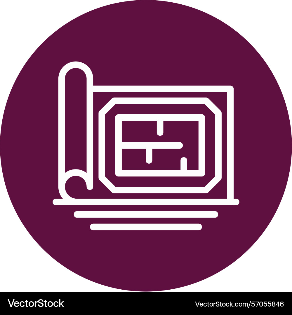 Blueprint line circle style icon design Vector Image