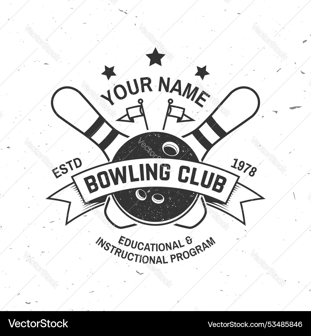 Bowling Sport Club Logo Badge Design Vintage Bowling Sport Club Logo Badge Design Vintage vektorbild