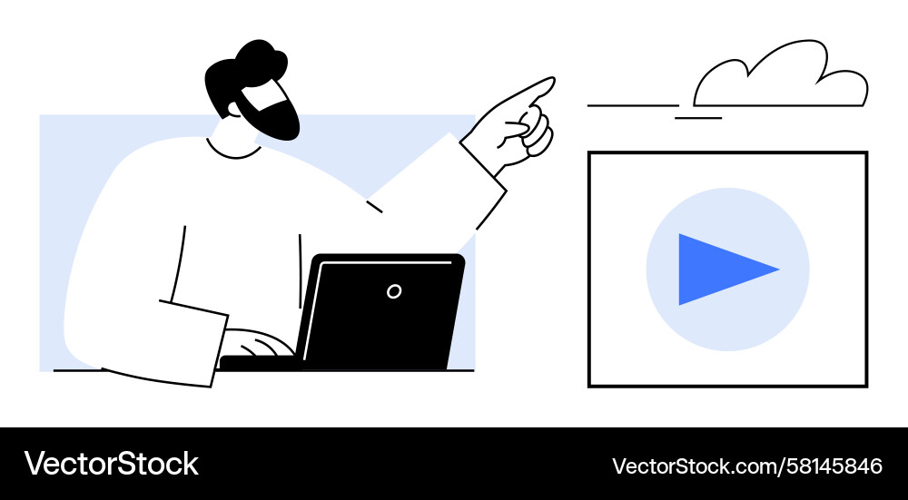 Cloud Computing & Learning Vector Image