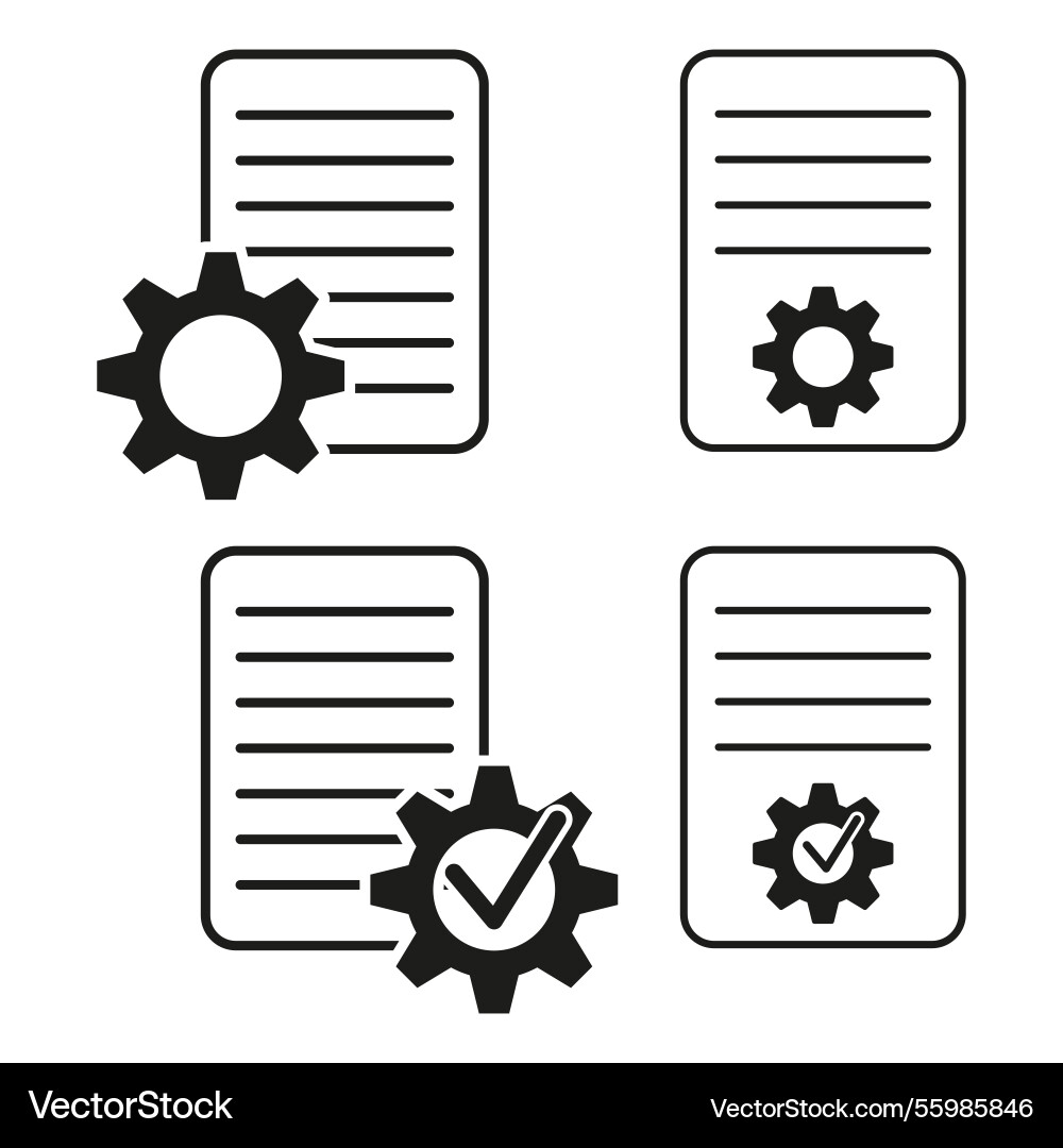 Documents with gears abstract technical design Documents with gears abstract technical design vector image
