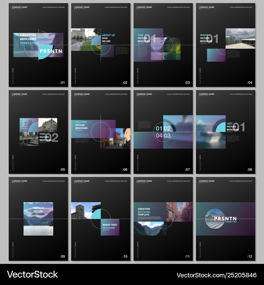 Minimal brochure templates with colorful gradient vector image