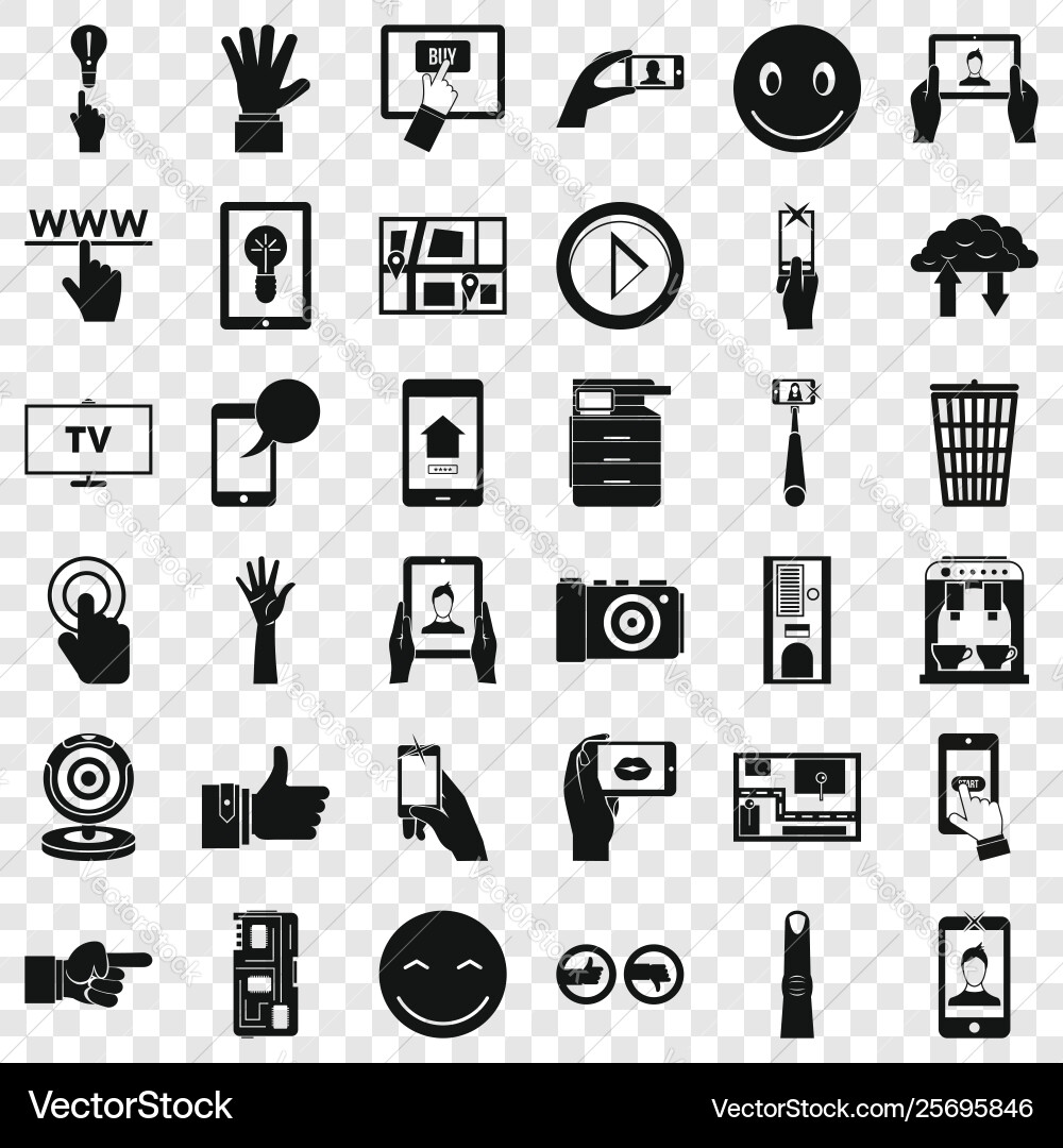 Monitor icons set simple style Vector Image
