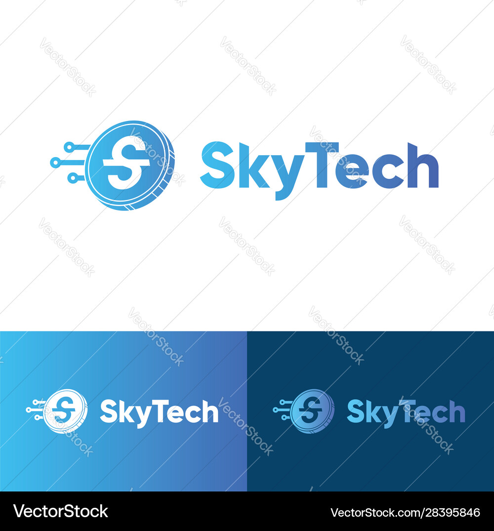 Sky tech - it cryptocurrency – Royalty-Free Vector | VectorStock