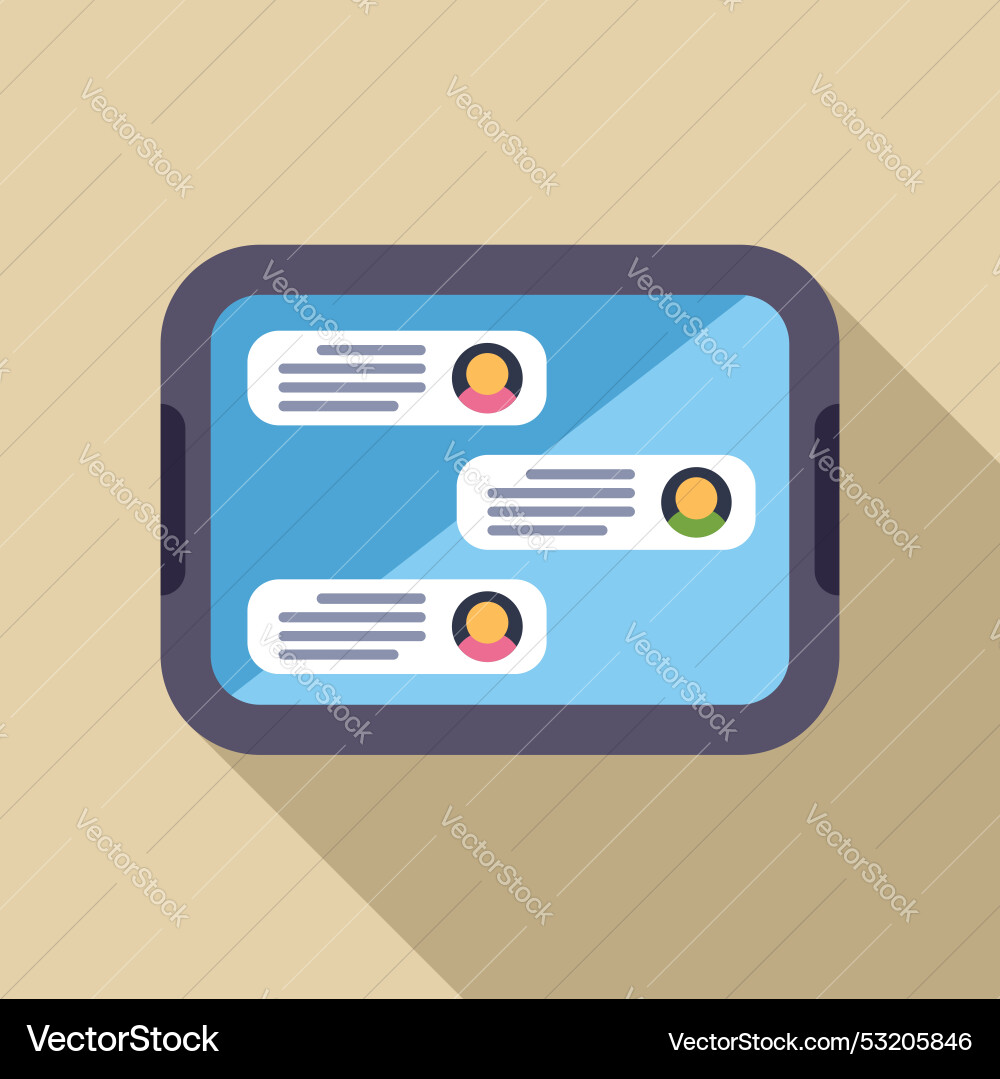 Smartphone showing instant messaging app with chat Smartphone showing instant messaging app with chat vector image