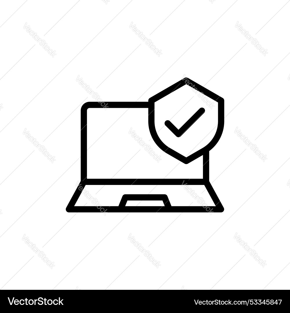 Computer security line icon isolated on white Computer security line icon isolated on white vector image