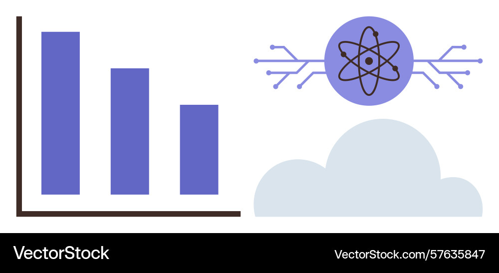 Data analysis represented by bar chart vector image