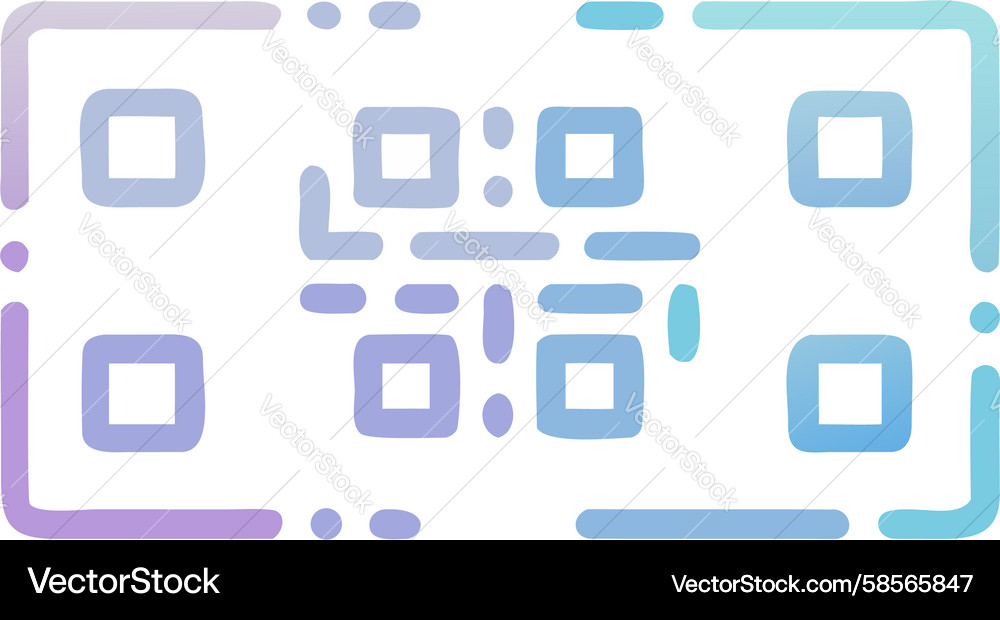 Deconstructed QR Code Fragment Vector Image