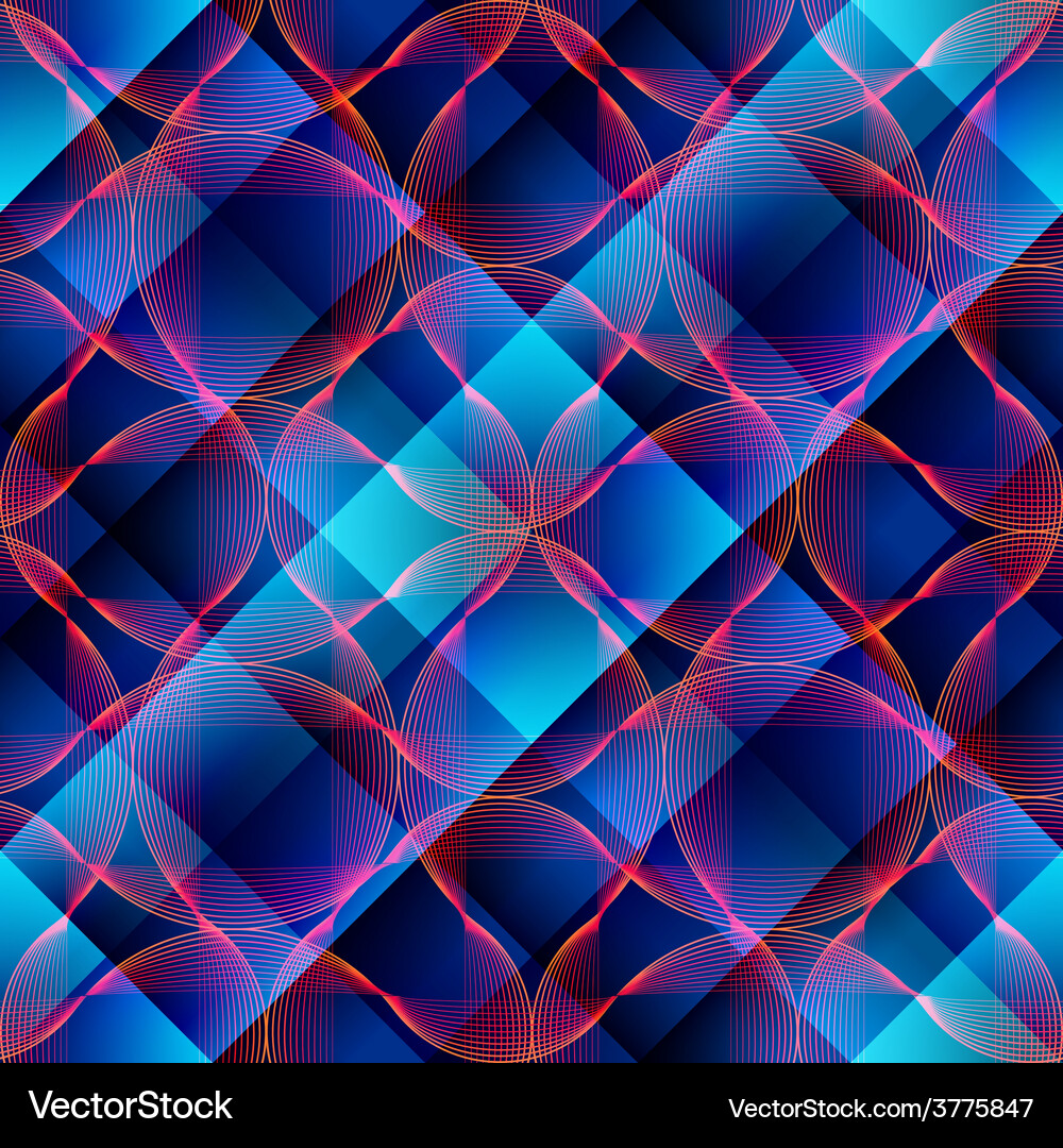 Dynamic Plaid Waves Pattern Vector Image