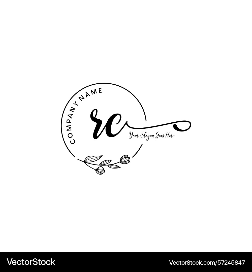 Elegant rc initial logo design with botanical Elegant rc initial logo design with botanical Vector Image