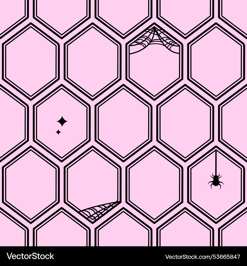 Halloween Honeybee hive Zellen nahtloses Muster Halloween Honeybee hive Zellen nahtloses Muster vektorbild