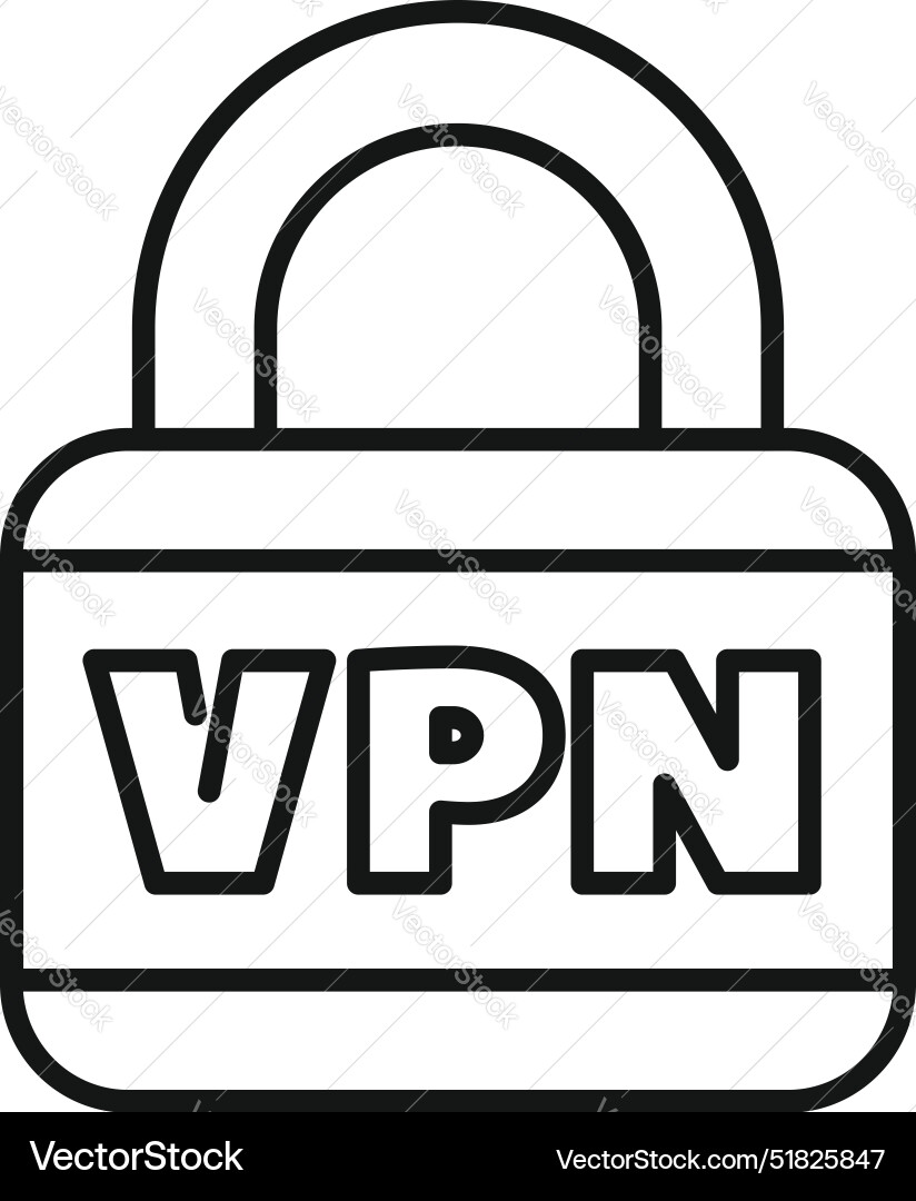 Padlock protecting network with vpn protocol Padlock protecting network with vpn protocol vector image