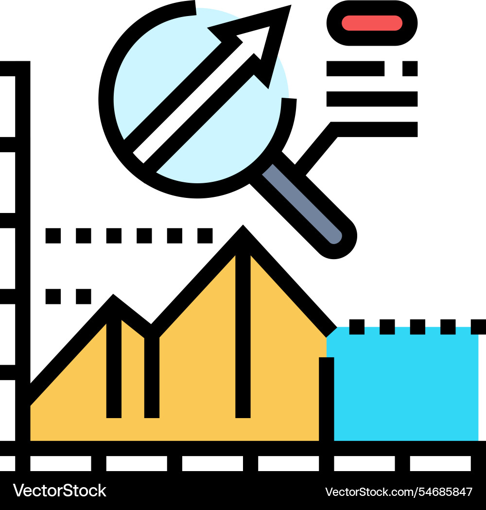 Predictive analytics big data color icon Predictive analytics big data color icon vector image