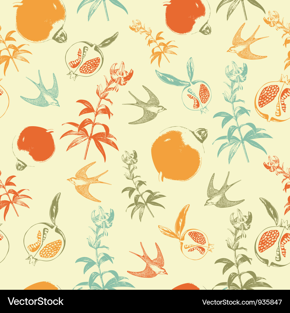 Retro Gourd Pattern Vector Image