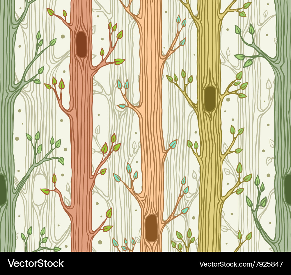 Seamless pattern with trees vector image