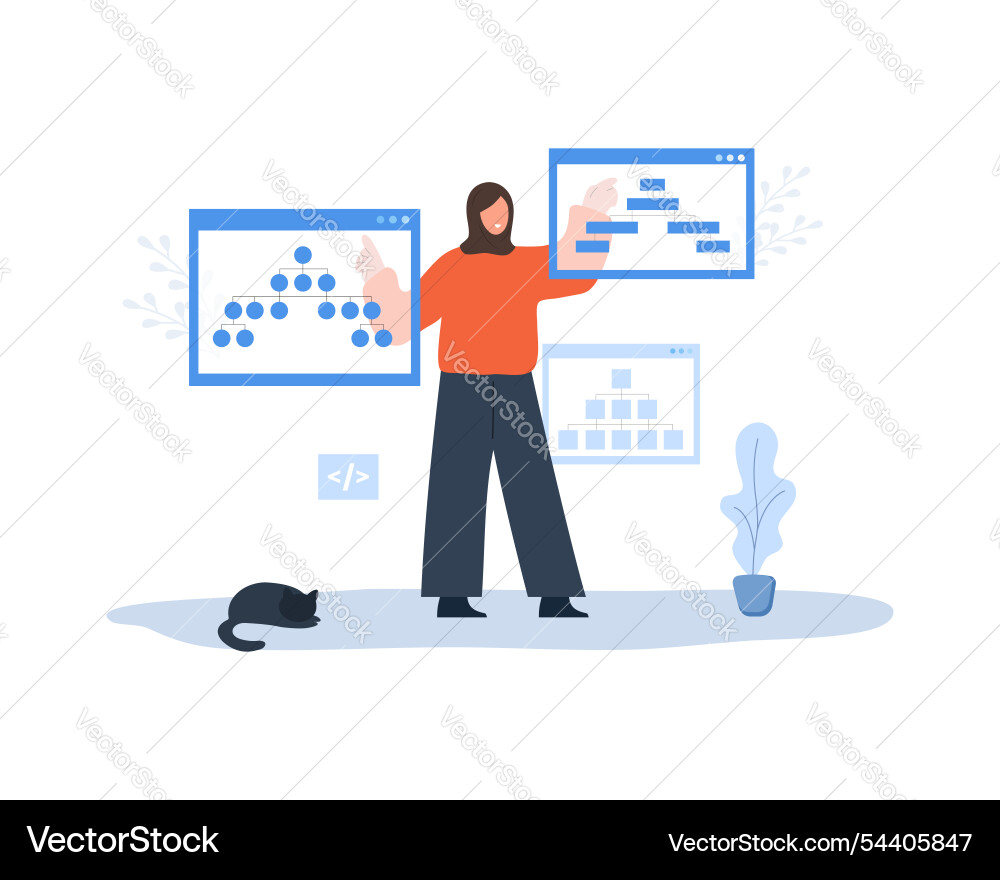 Sitemap creation concept website navigation vector image