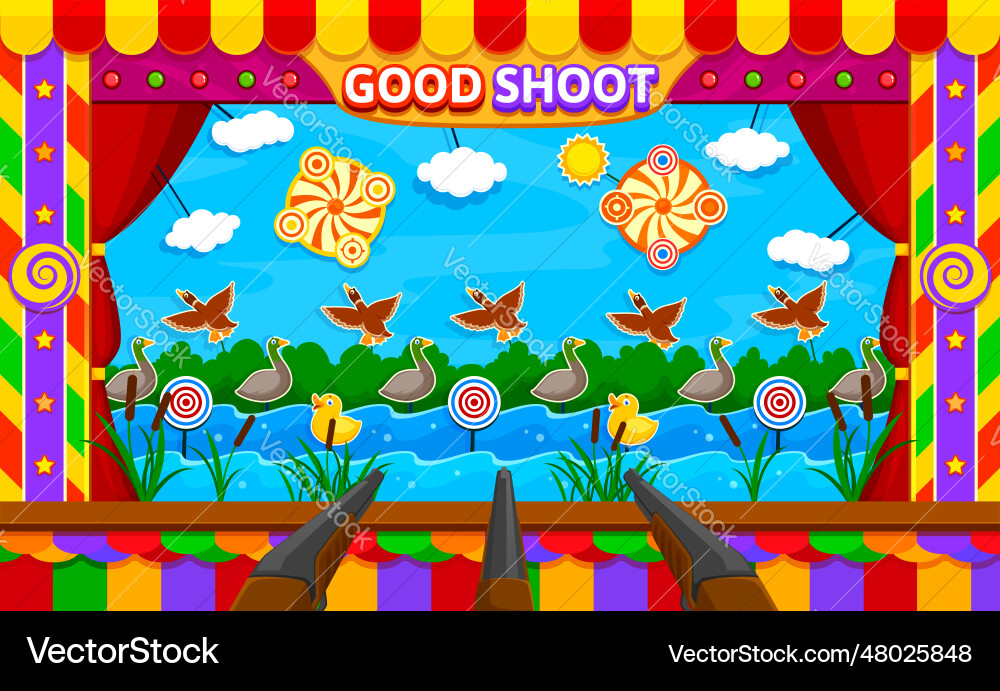 Carnival shoot game amusement park booth duck hunt – Royalty-Free