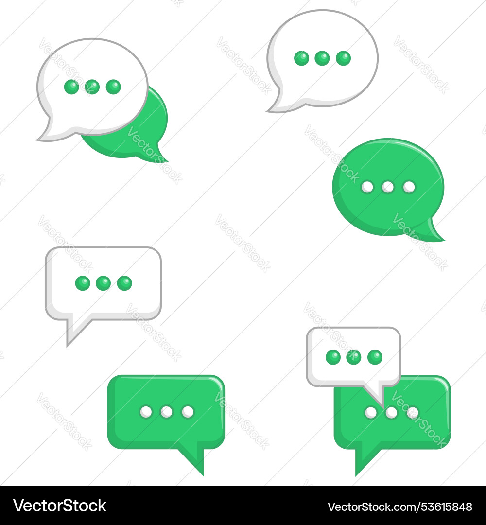 Chat overlapping message bubbles round rectangle Vector Image