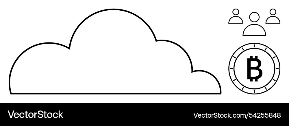 Cloud computing and cryptocurrency with user Cloud computing and cryptocurrency with user vector image