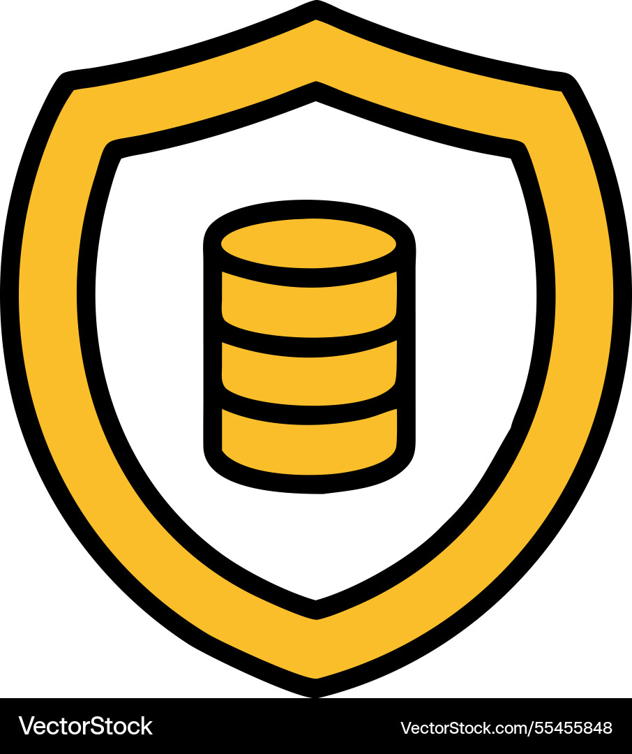 Data security database shield icon vector image