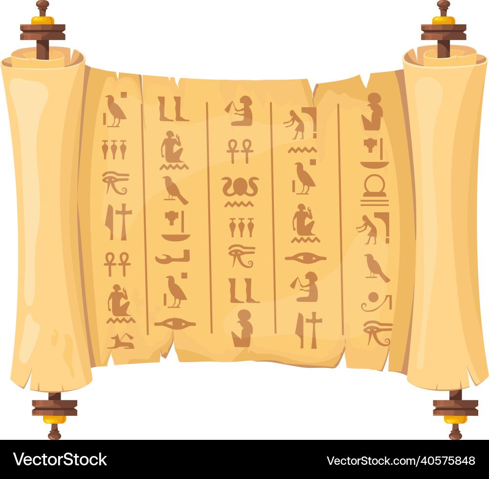 Egyptian papyrus scroll ancient egyptians Egyptian papyrus scroll ancient egyptians vector image