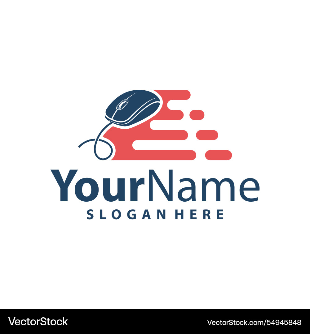 Fast computer mouse logo design Fast computer mouse logo design Vector Image