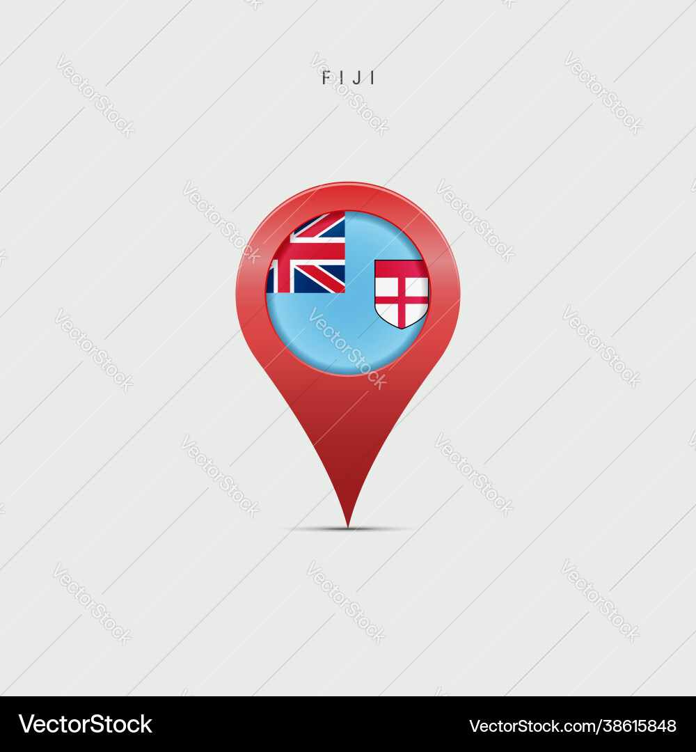 Fiji Map Marker with Flag vector image