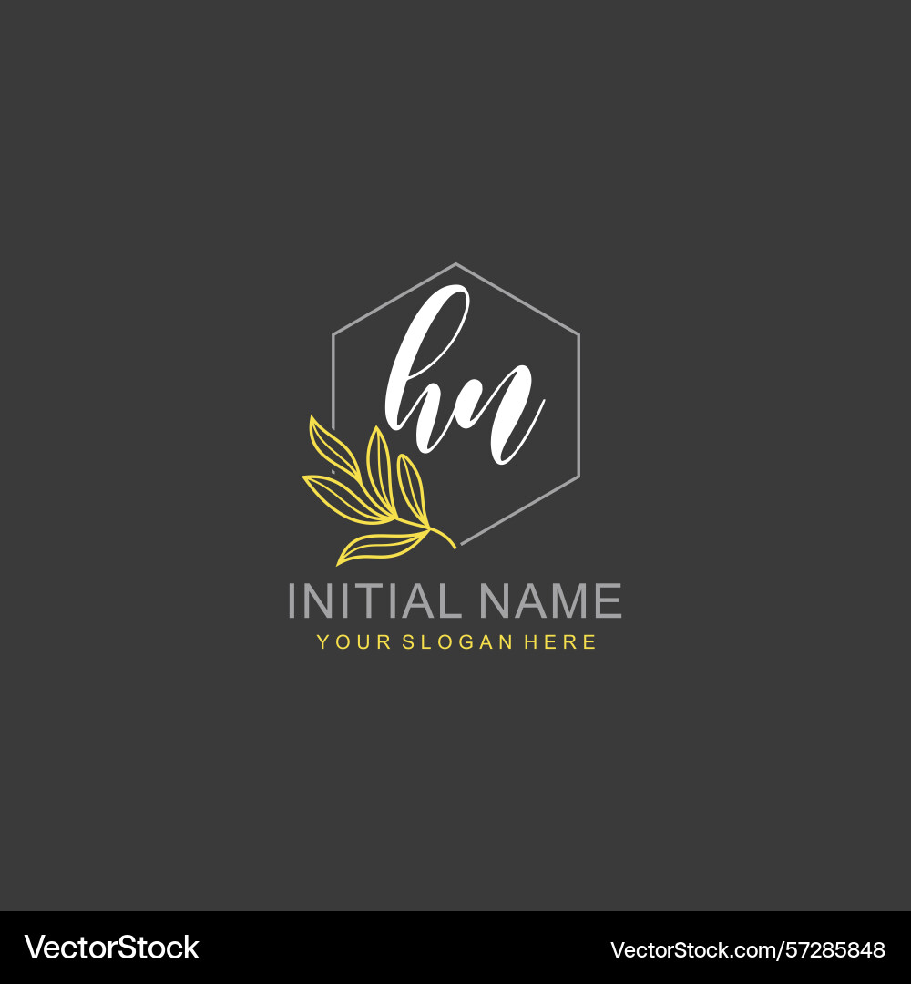 Hn initial logo templates with botanical elements Hn initial logo templates with botanical elements vector image