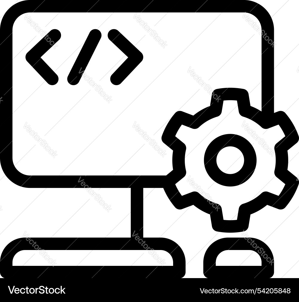 Icon Computercodierung Einstellung vektorbild