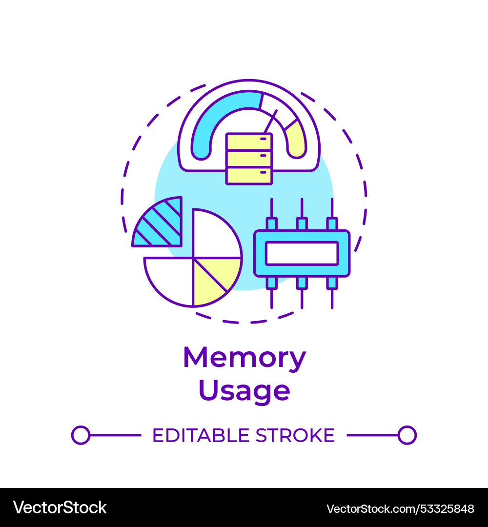 Memory usage multi color concept icon Memory usage multi color concept icon vector image
