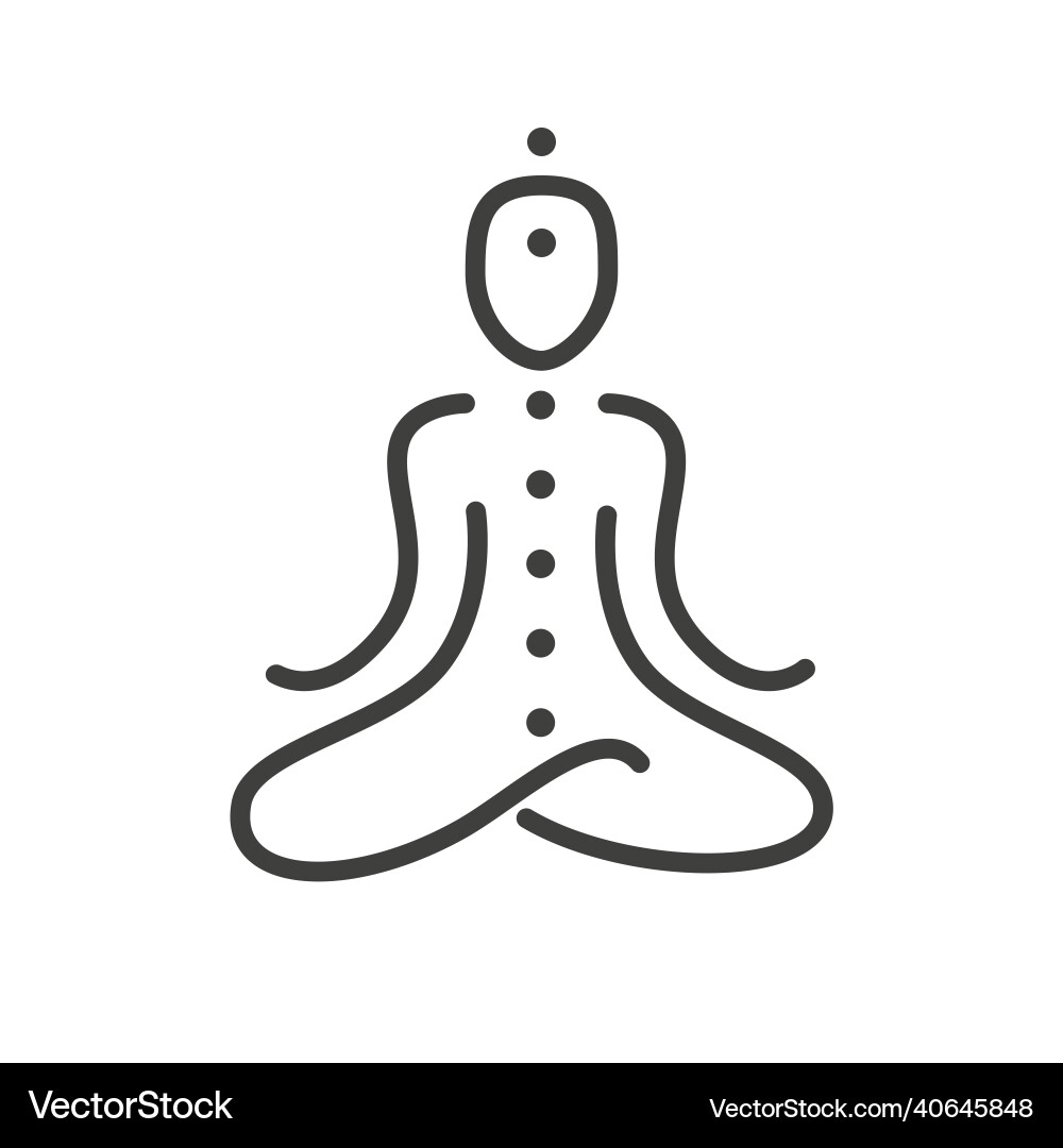 Simple outline icon meditating human Simple outline icon meditating human vector image