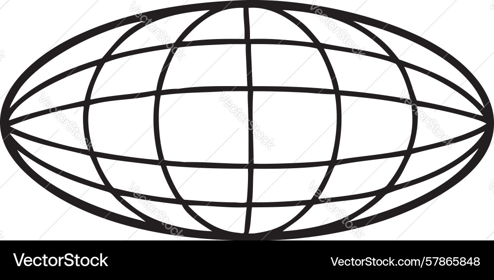 Wireframe globe outline global network data Vector Image
