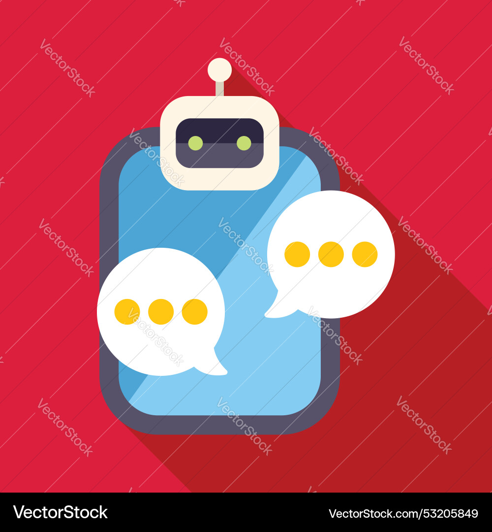 Ai chatbot having a conversation on mobile phone Ai chatbot having a conversation on mobile phone vector image