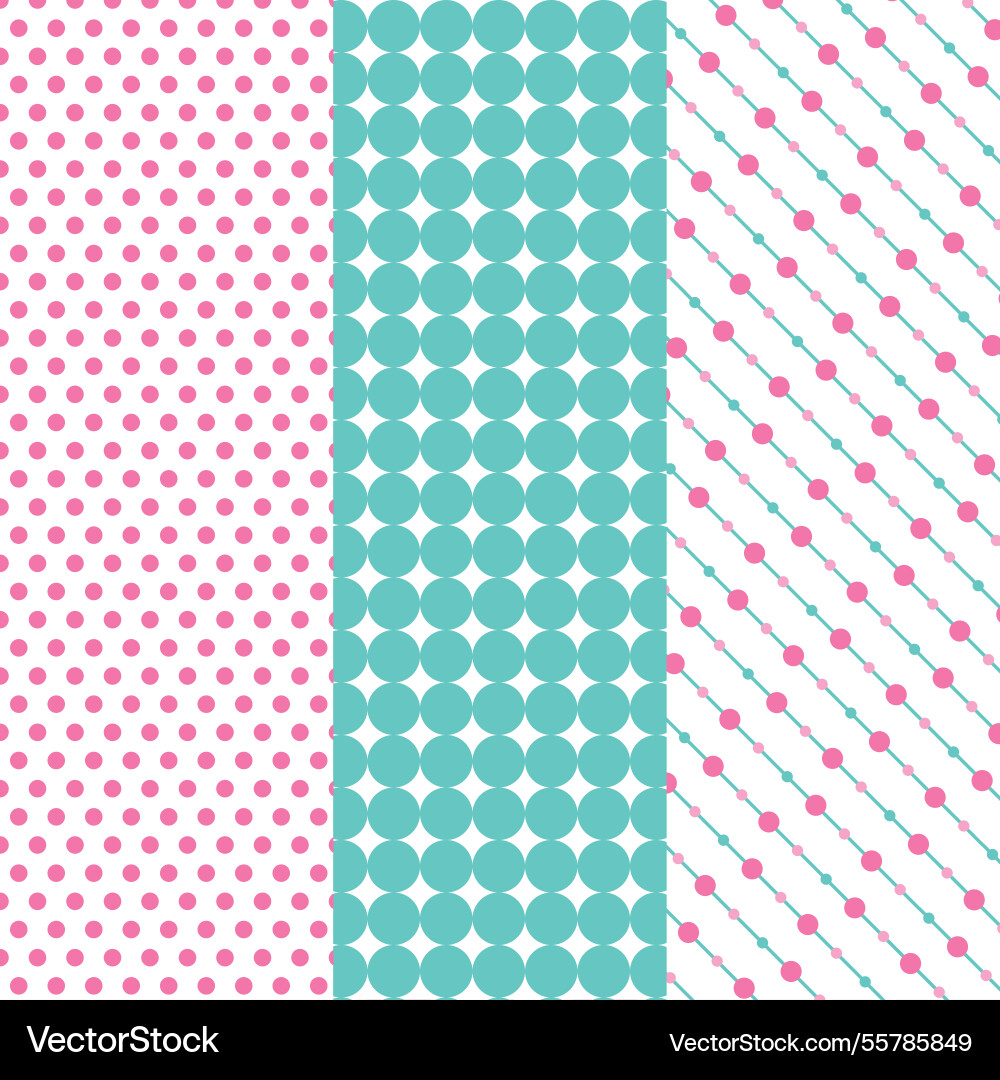 Assortment of patterns with decorative dots Vector Image
