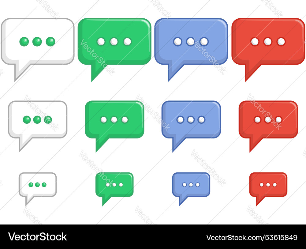Chat rectangle dialogue box message bubbles vector image