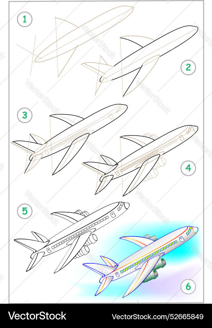 Page shows how to learn step by draw Page shows how to learn step by draw vector image