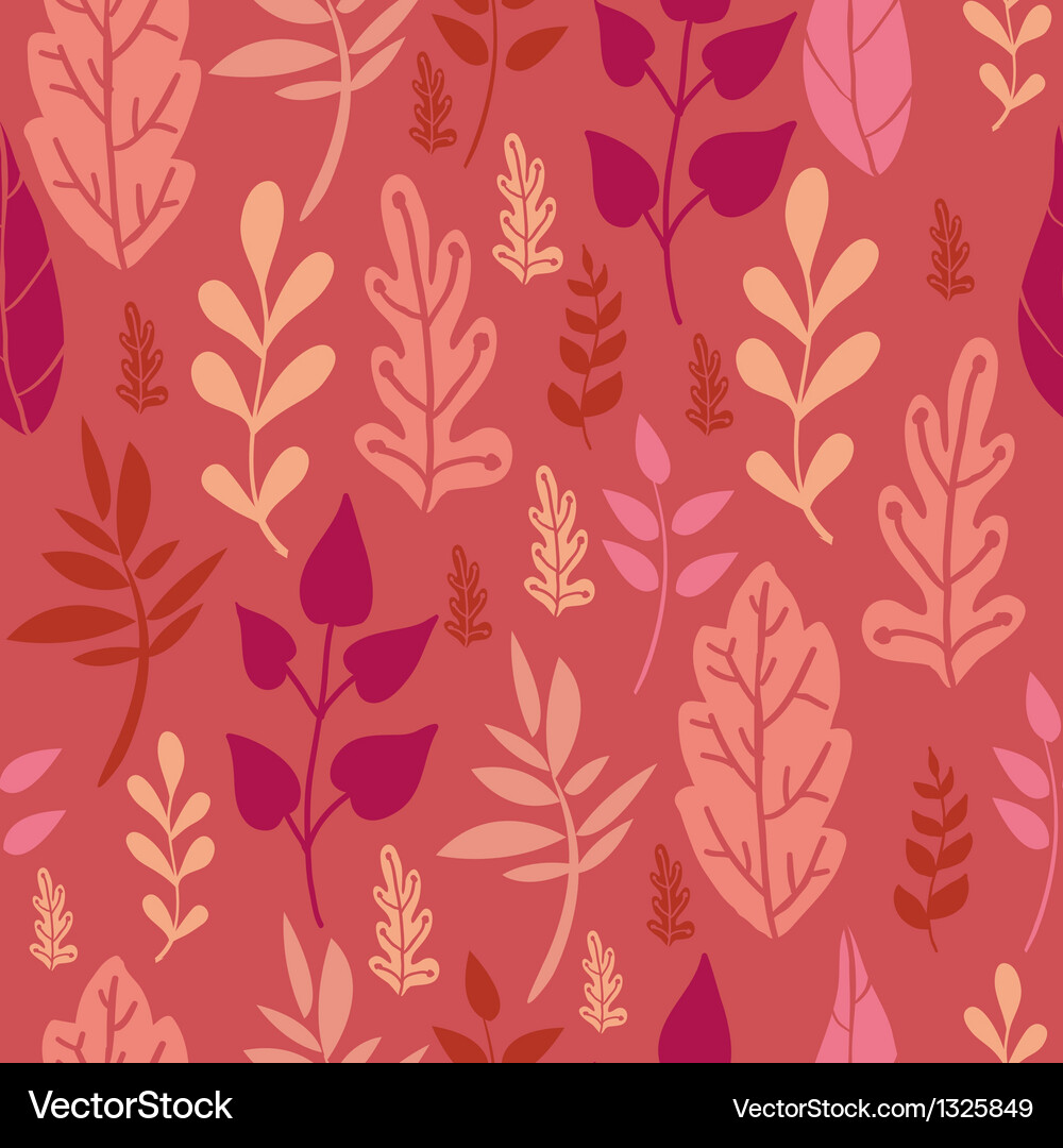 Red Leaf Seamless Pattern Vector Image