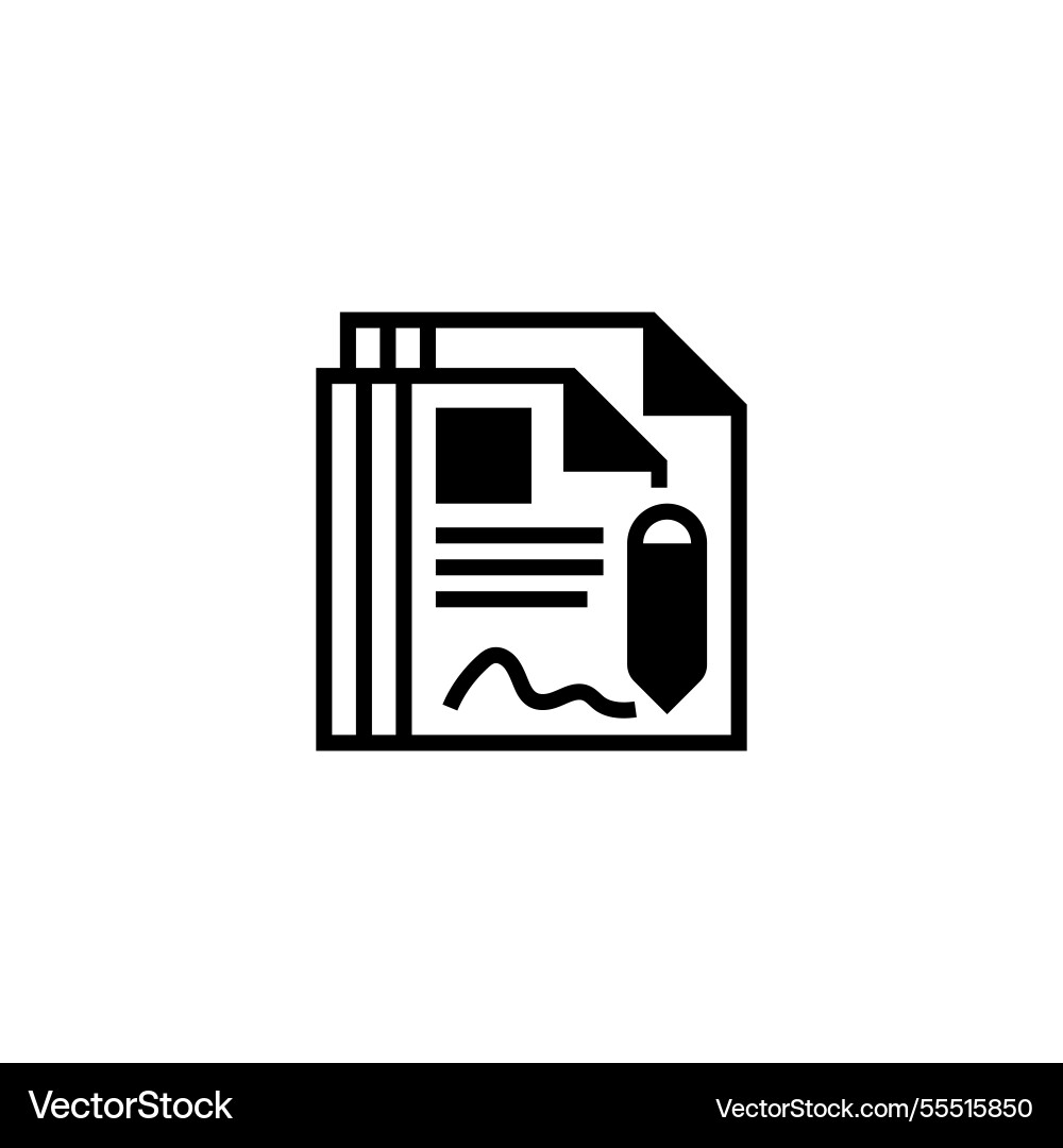 Contract document icon linear style sign vector image