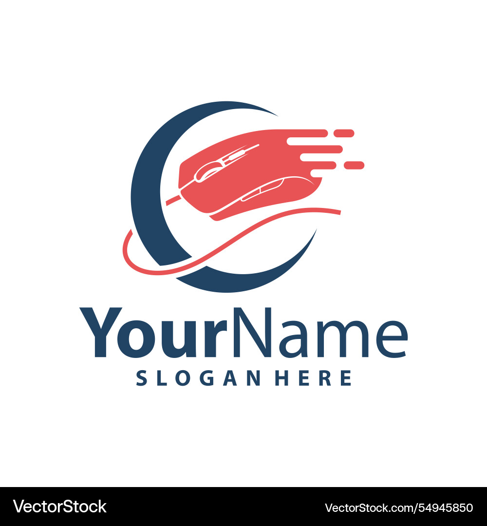 Fast computer mouse logo design Vector Image