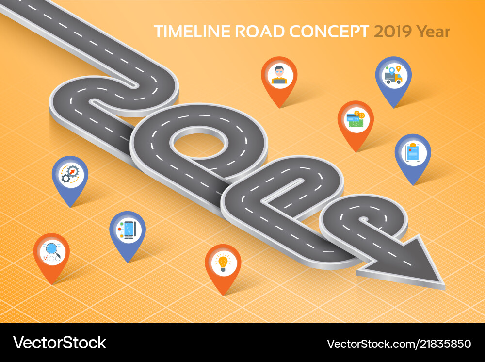 Isometric navigation map infographic timeline Isometric navigation map infographic timeline vector image
