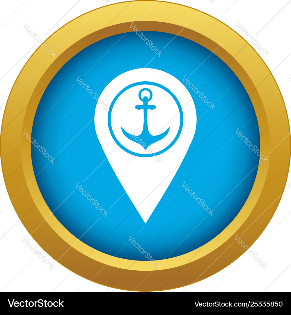 Map pointer with symbol anchor and sea port icon Map pointer with symbol anchor and sea port icon vector image