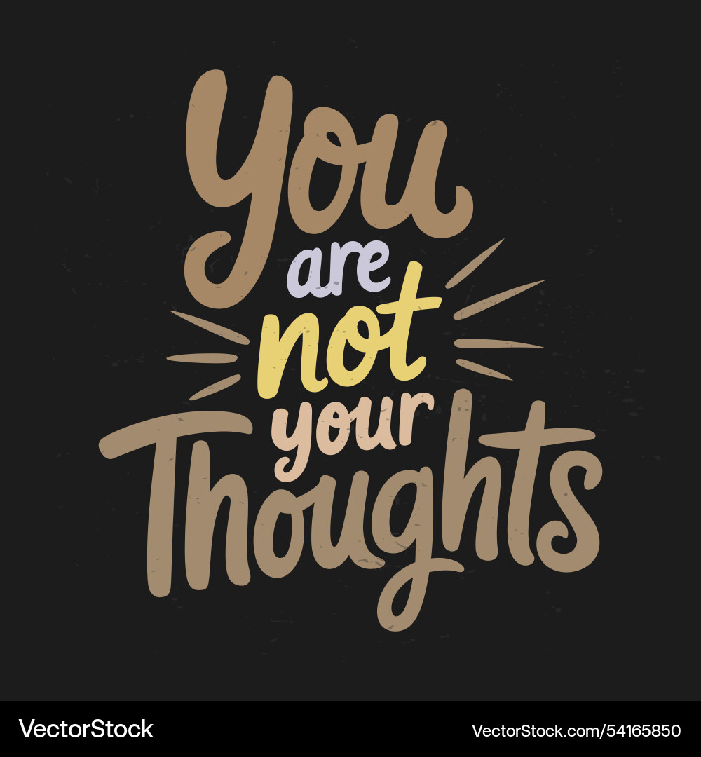 Mindful typography for mental health awareness Mindful typography for mental health awareness vector image
