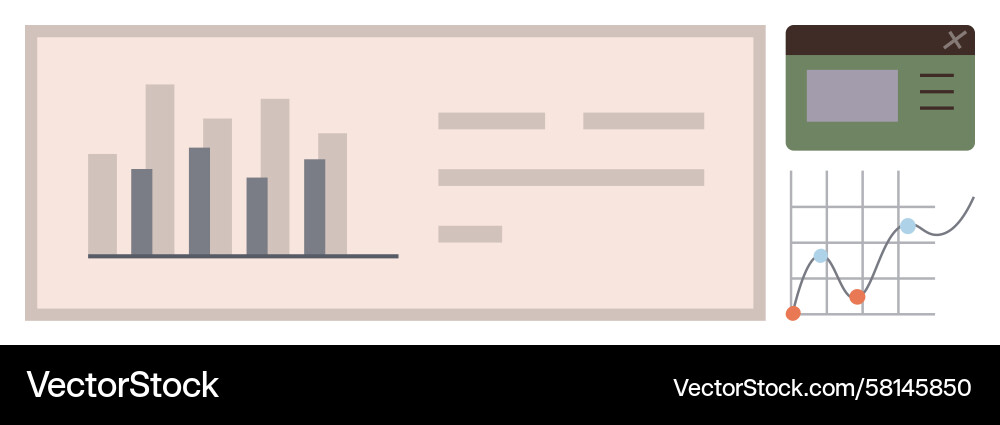 Modern Data Dashboard Analytics Vector Image