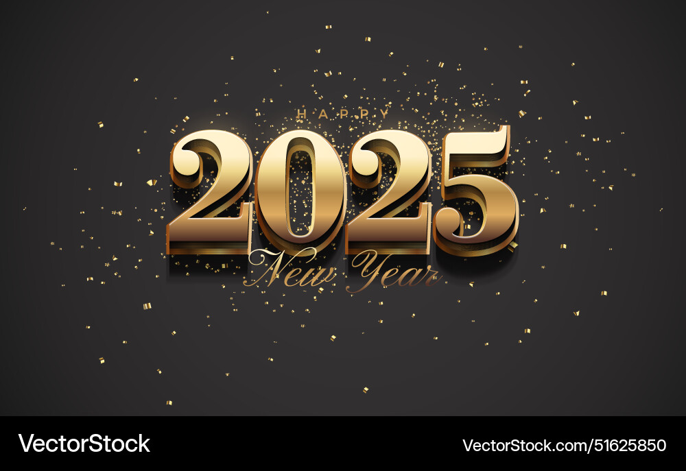 Nummer 2025 Klassiker mit Gold im Schwarzen Vektorbild