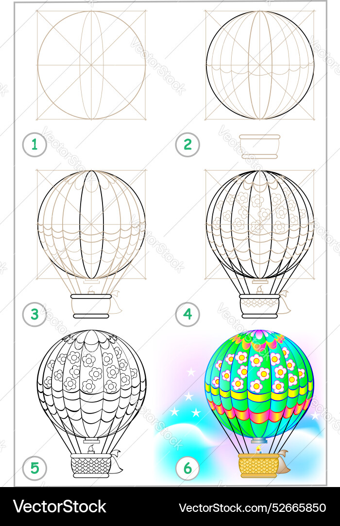 Page shows how to learn step by draw Page shows how to learn step by draw vector image