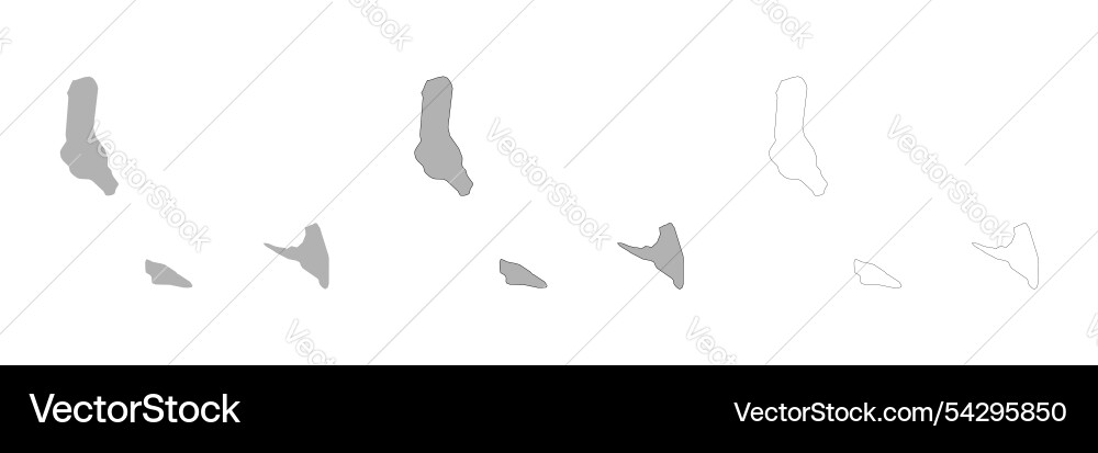 Set of comoros maps with main map and regional Vector Image