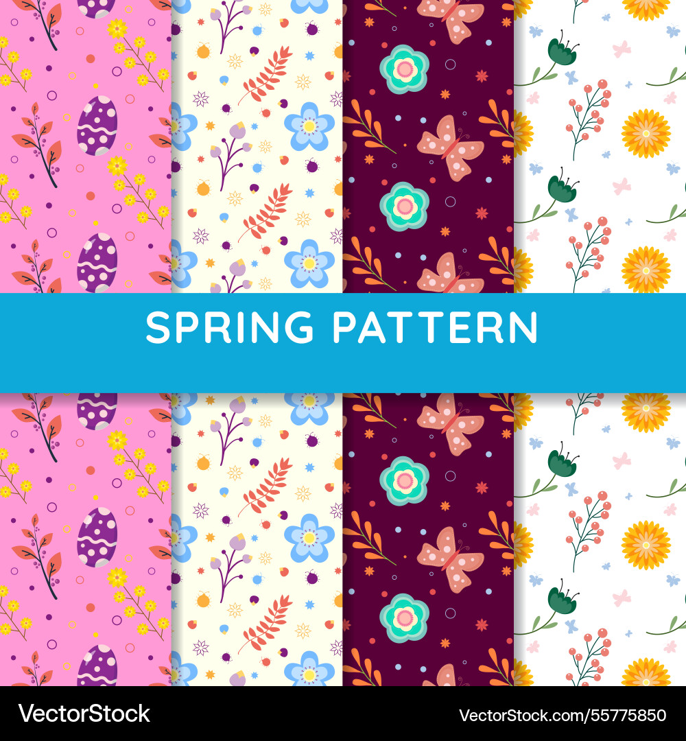 Spring pattern collection Vector Image