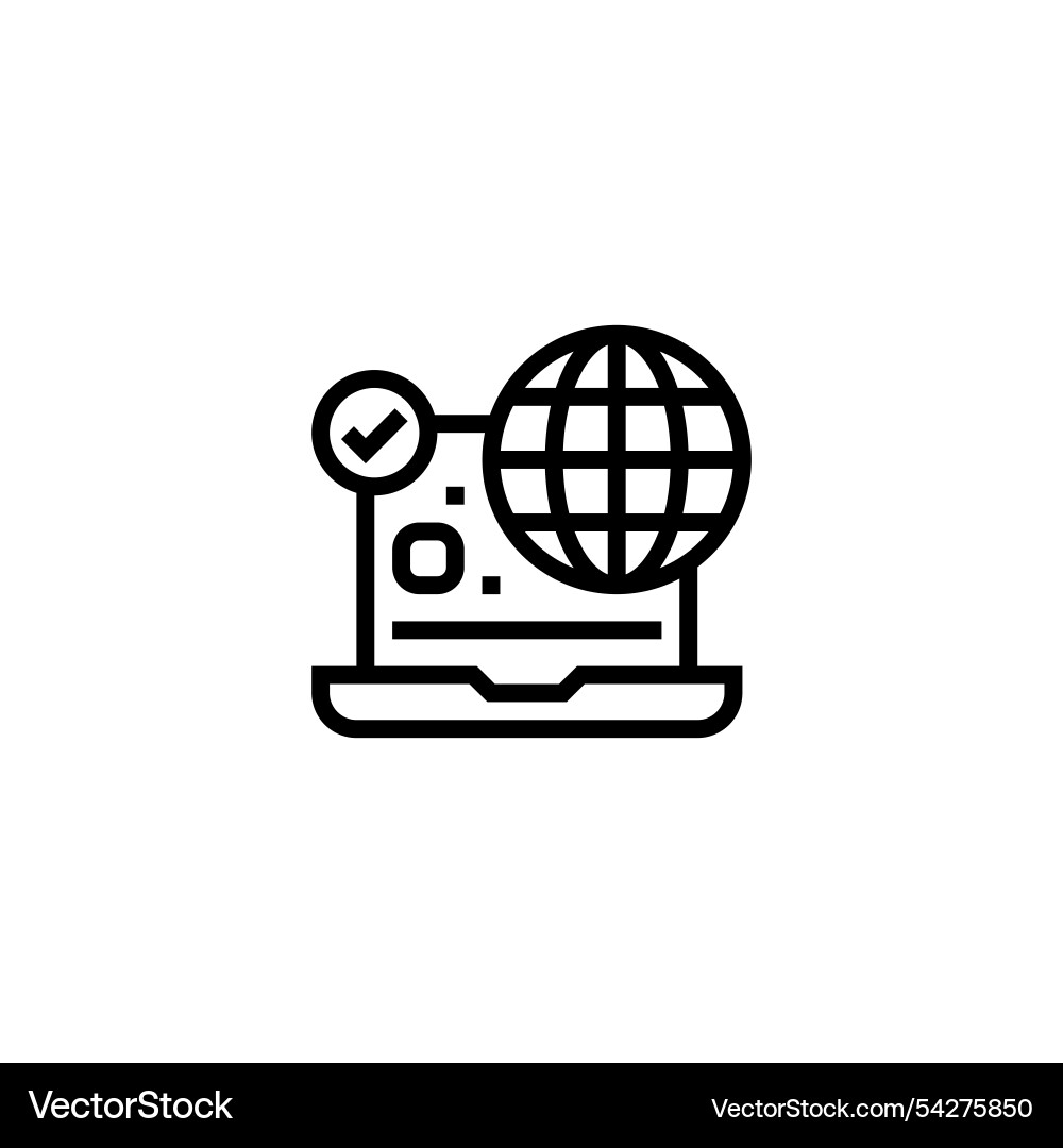 Web security line icon linear style sign vector image