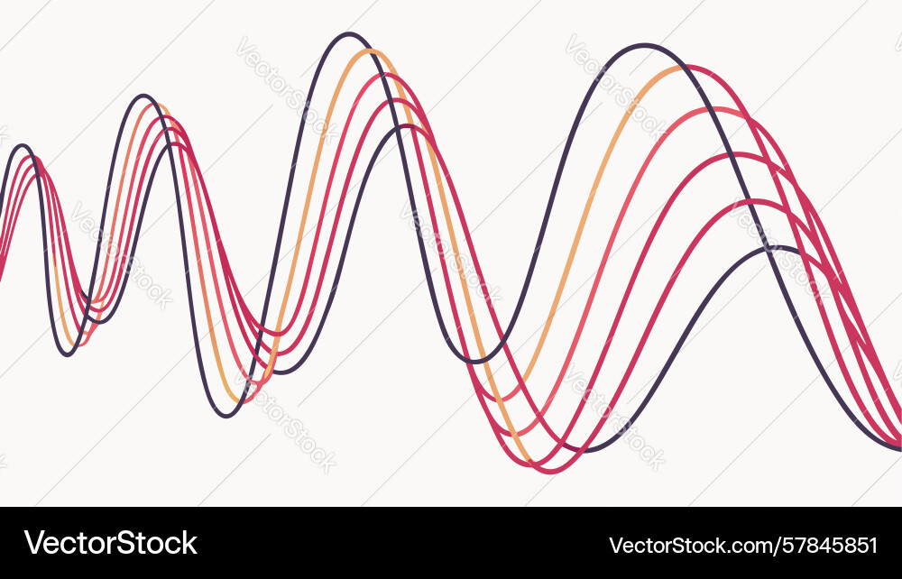 Abstract gradated wave lines dynamic background Vector Image