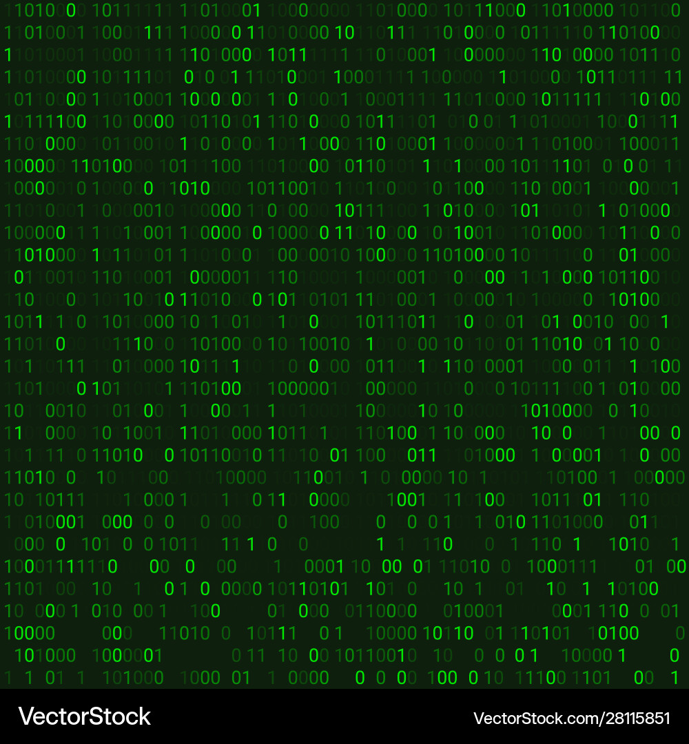 Abstract Green Binary Matrix Background vector image